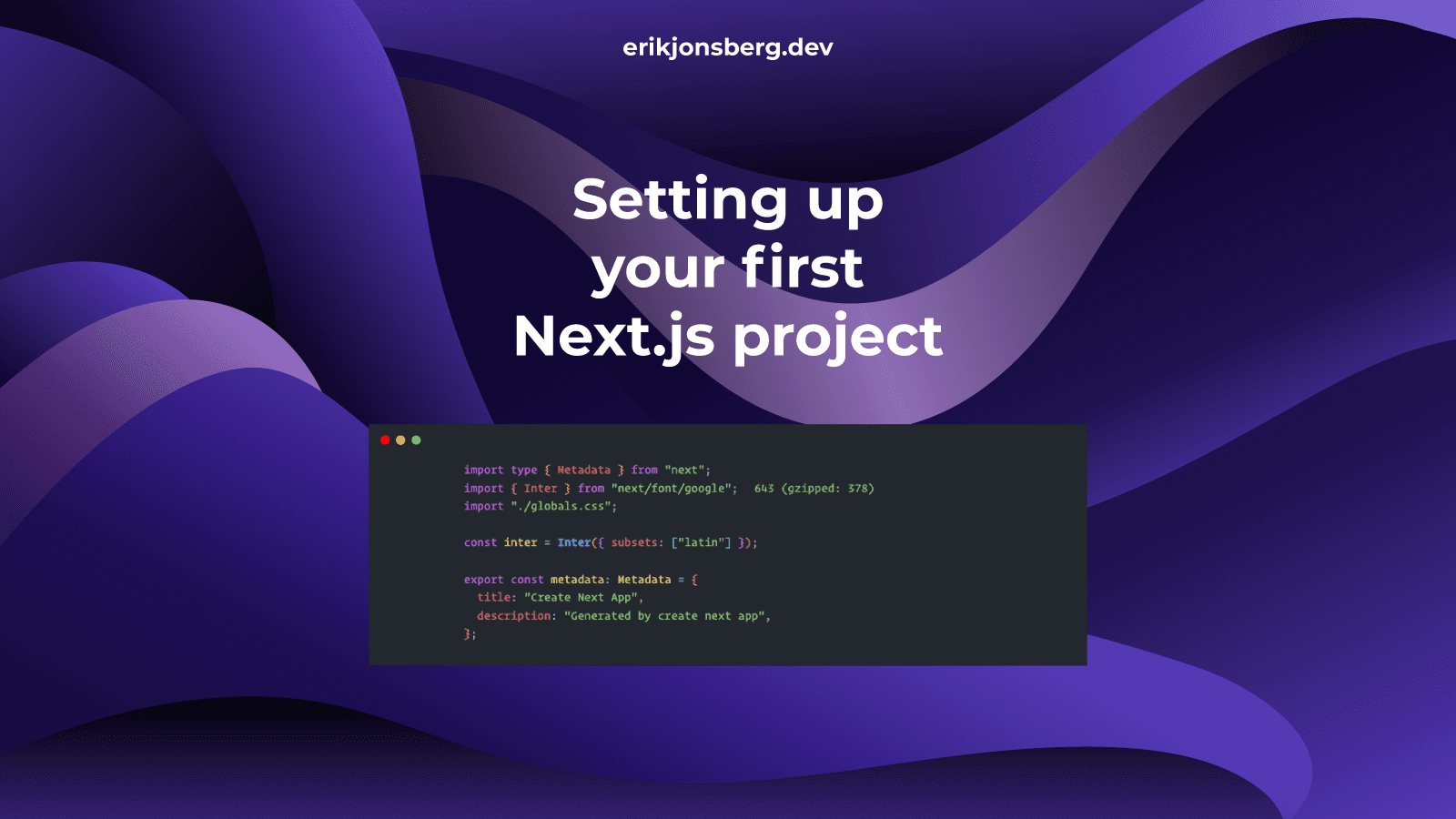 Setting up your first Next.js project